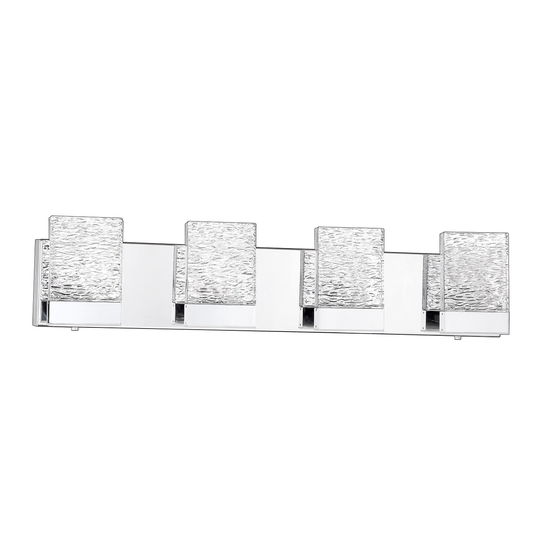 Astron 4-Light-LED Chrome Vanity Light with Glass Shade