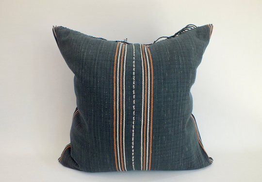 Sofa Back Brown & White Strip Pillow Case Handwoven Ethnic Throw Pillow Cover Cushion Pastel Colour Decorative Woven Textile