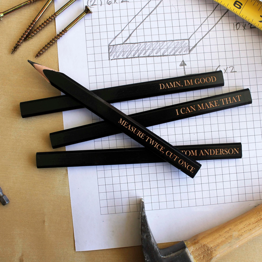 Personalized Carpenter Pencils, Engraved Gifts For Dad, Father's Day Gifts, Valentine's Cpb-3