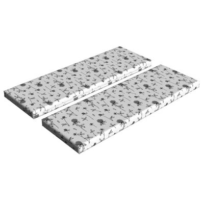 Ambesonne Floral Bench Cushion Set Of 2, Pencil Drawn Inspired Print Of Plants And Leaves On A Plain Back, Standard Size Foam Pad And Decorative Cover