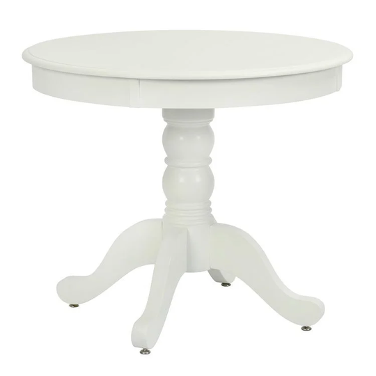 Momei Vintage Style Round Solid Wood Dining Table White