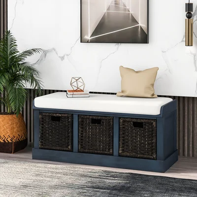 Lefferts Wood Drawer Storage Bench