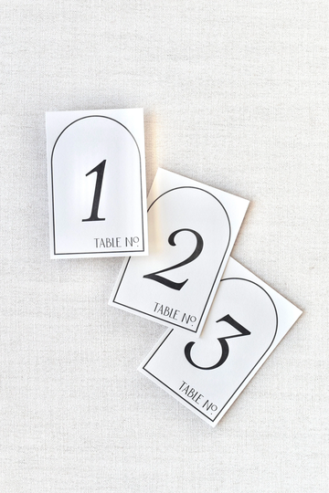 Modern Black Letterpress Table Numbers | Set Of 20 Or 30 Cards
