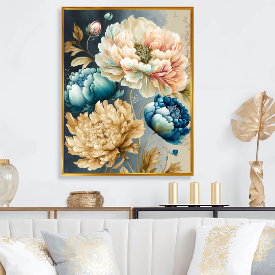 Designart 'Vibrant Multi-Color Floral Bunch IV' Floral & Botanical Framed Canvas Art Print