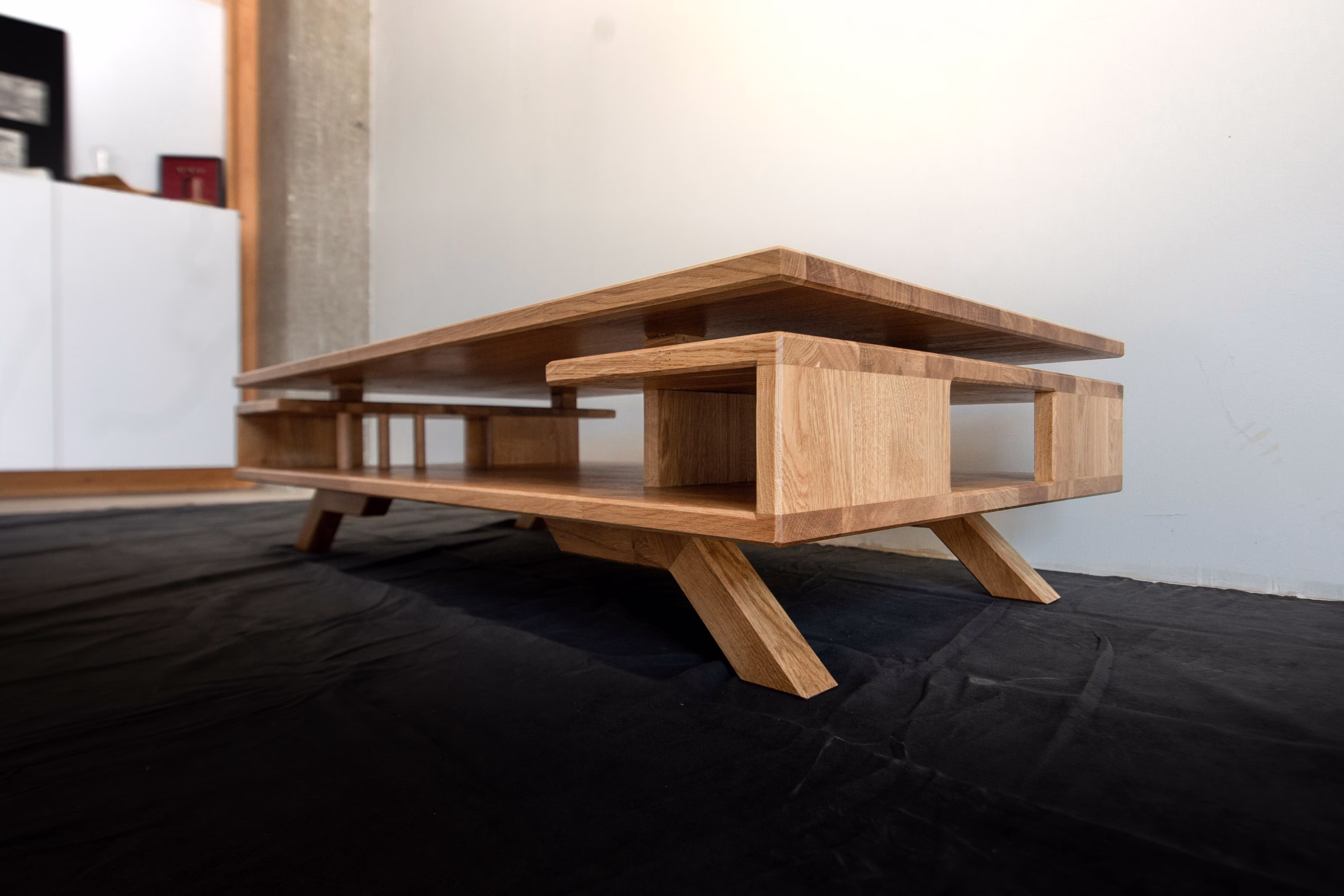 Coffee Table, Solid Oak, Walnut, "Vado"