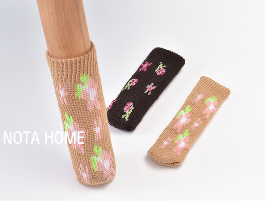 Chair Leg Socks 16Pc/24Pc/32Pc Set, Handmade Knitting Floral Cover For Chair/Table Leg/Door Handle, Non-Slip Leg/Feet Sock Covers