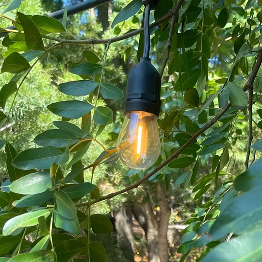 Solar Powered 24ft LED 12 String Light, Dusk to Dawn Feature, Outdoor Rated - 24