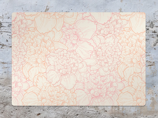 Pink Kish Peonies Chair Mat, Beige Splat Salmon Vinyl Floor Floral Protective Office Decor, Decorative Comfort Mat