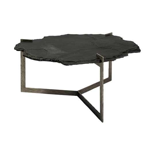 Shale I Black Slate Side Table