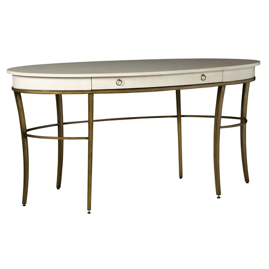 Hekman White Parchment Oval Writing Desk