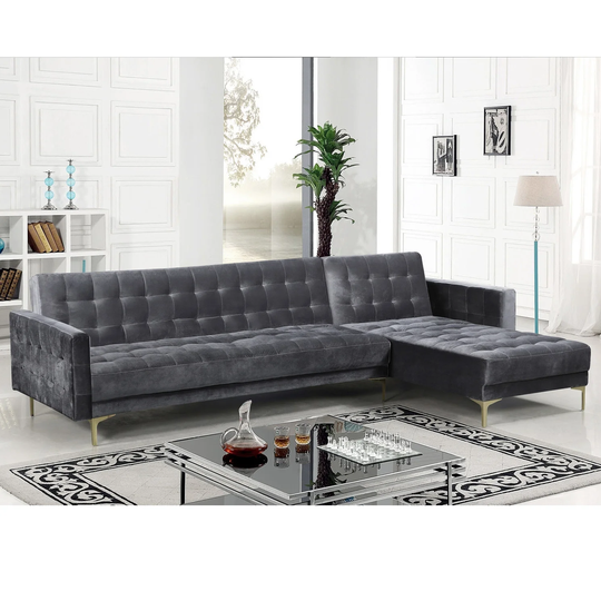 Chic Home Kiefer Velvet Convertible Sectional Sofa Bed