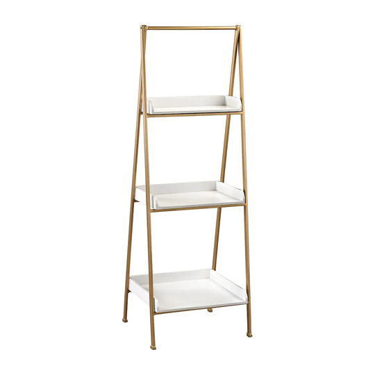 48.5" Gold and White Kline Accent Shelf