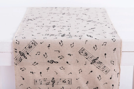 Table Runner With Musical Notes, Runner, Centerpiece, Kitchen Dining Room Home Decor, Table Decor