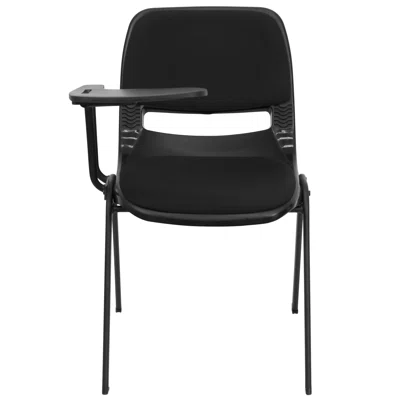 Padded Ergonomic Shell Chair with Right Handed Flip-Up Tablet Arm