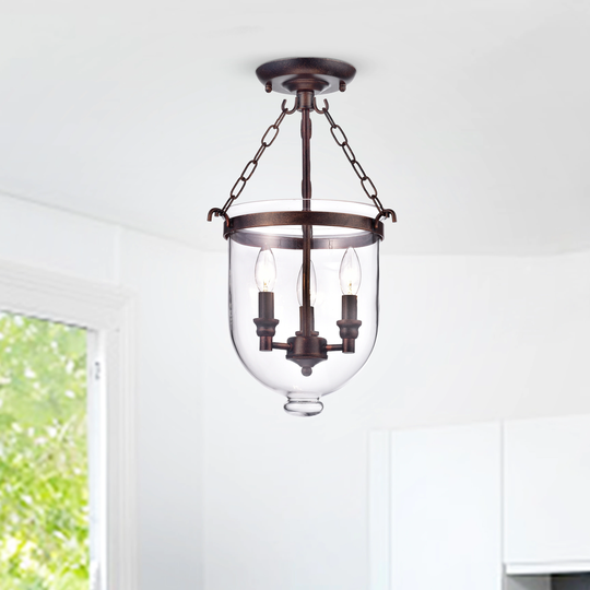 Neleus 3 - Light Lantern Semi Flush Mount