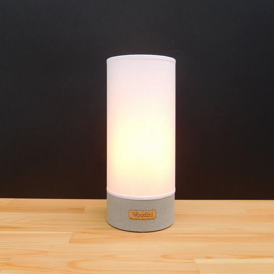 Concrete Table Lamp With Cylindrical Lampshade, Modern Scandinavian Beton For Nightstand, Decorative