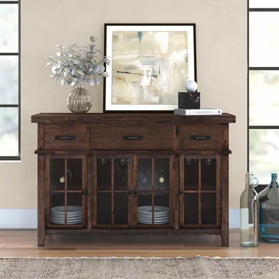 Brutus 56" Wide 3 Drawer Solid Wood Sideboard