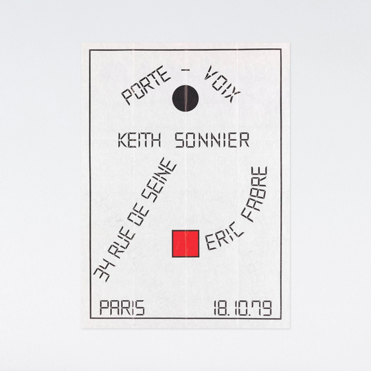 Keith Sonnier, Original 1979 Offset Lithograph Print, Porte-Voix, Galerie Eric Fabre, Paris, On Transparent Paper, Translucent, Vintage 70S
