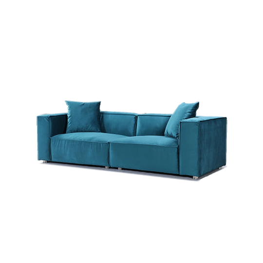 Kevy Family Sofa - Turquoise. - 7'6" x 9'6"