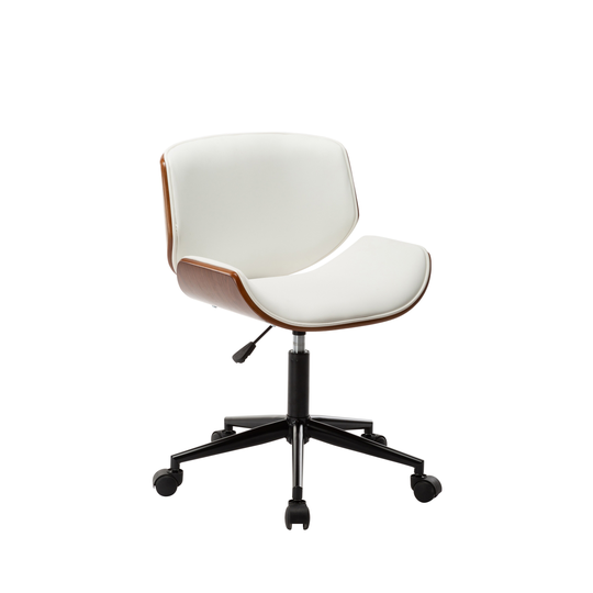 Porthos Home Niam Armless Swivel Office Chair, PU Leather Upholstery