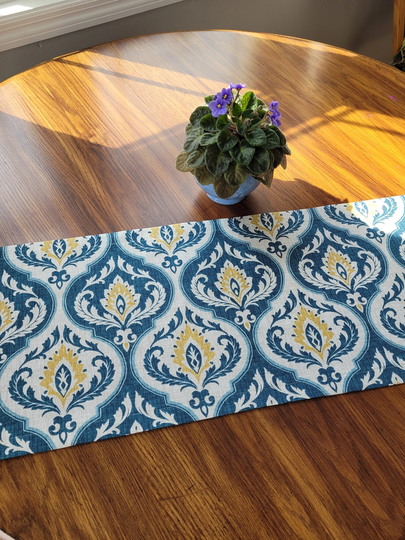 Navy Ogee Table Runner