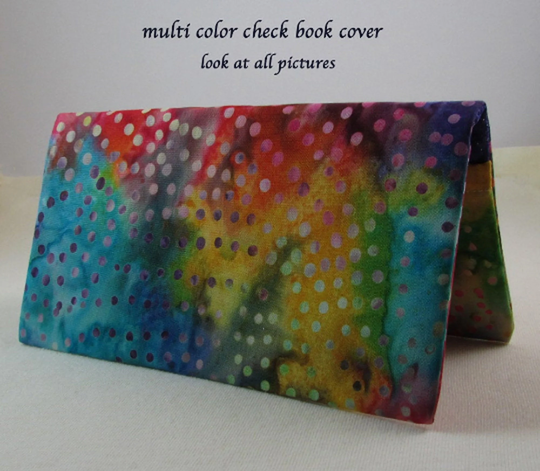 Multi Color 3 Checkbook Cover - Coupon Holder Orange Purple Green Yellow Blue Rainbow Check Book Money Or