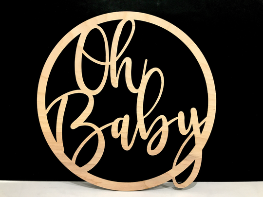 Oh Baby Chair Back Signs, Rustic Shower Decor, Boho Decorations, Wood Circle Mommy To Be Hanger, Wooden Bohemian Decoration