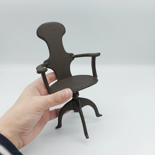 Miniature Handmade Office Chair 16 Scale, Furniture For Dolls