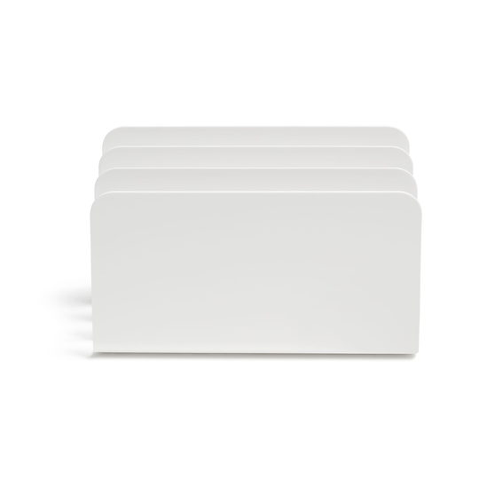 TRU RED 3-Slot White Plastic Incline Sorter - 6.06" x 9.51" x 3.87"