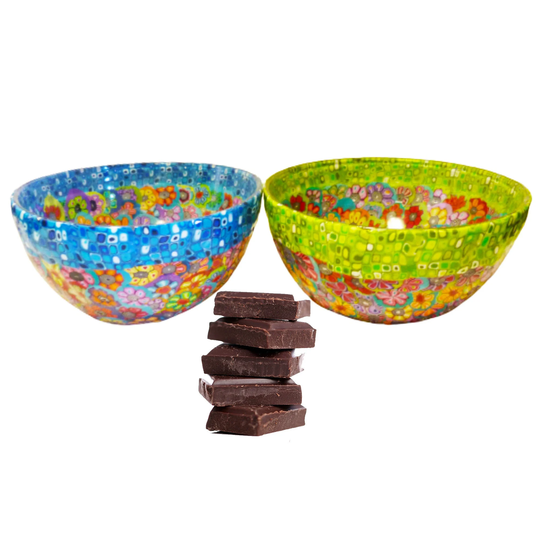 Colorful Glass Salad Bowls Set, Breakfast Cereal Dessert Bowl