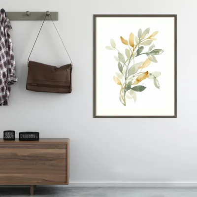 Sage and Sienna Leaves II by Jennifer Goldberger - Picture Frame Painting Print on Paper