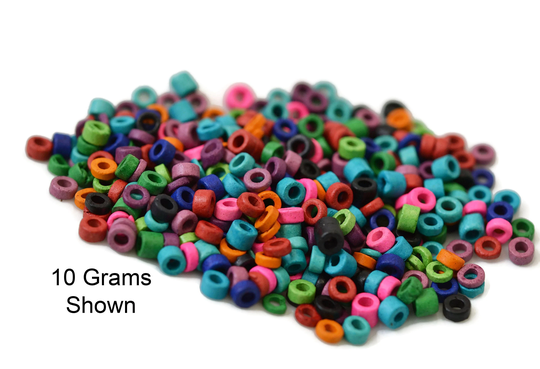 3mm Seed Bead - 1.5mm Hole Bright Color Mix Mykonos Beads 10 Grams