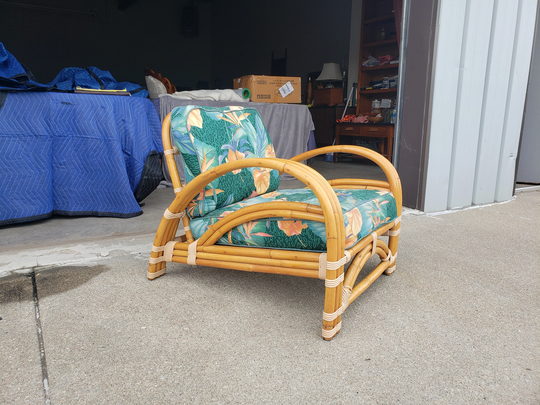 Vintage 1950's Ritts "Tropitan" Bamboo Lounge Chair Mid Century Modern Los Angeles Ca Deco Style Excellent Quality Mcm