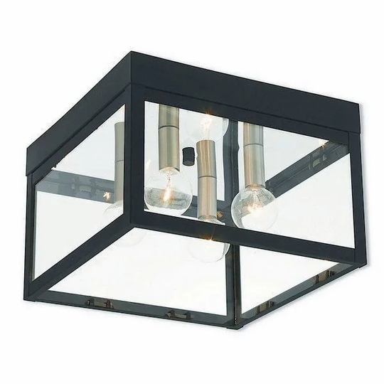 Livex Lighting Nyack 4 light Black Outdoor Ceiling Mount