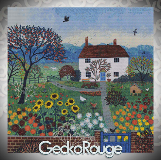 Apple Tree Cottage By Jo Grundy Modern Cross Stitch Art Kit