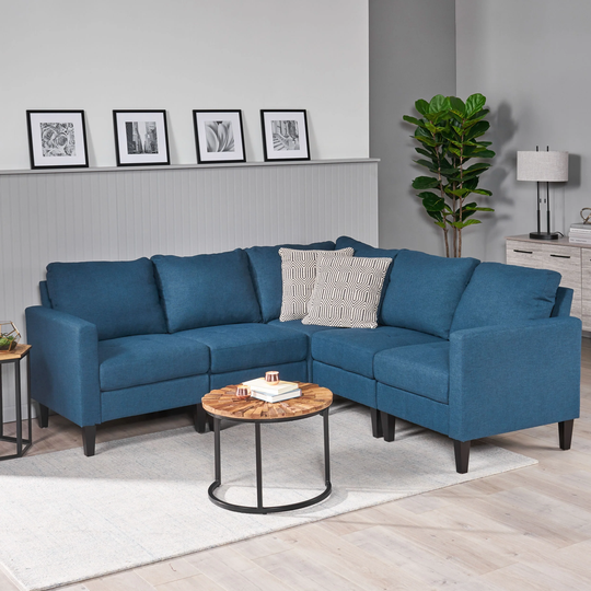 Zahra Modern Fabric 5-piece Sofa Sectional by Christopher Knight Home