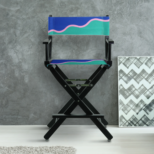 24" Director's Chair Black Frame-Wavy Wave - 23"W x 19"D x 39.5"H