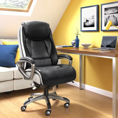 Serta Lautner Ergonomic Executive Leather and Mesh Office Chair with Smart Layers Technology