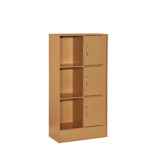 47" Beech Beige Multipurpose Bookcase with Doors