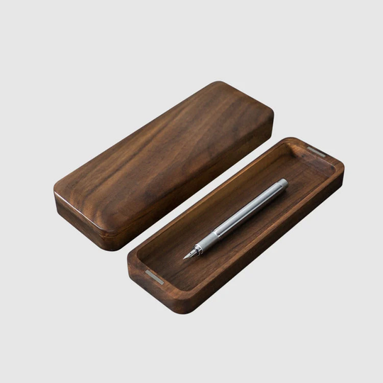 Wood Pen Rest, Wood Pencil Case, Wood Box, Wood Organizer, Walnut Tray, Fathers Day Gift