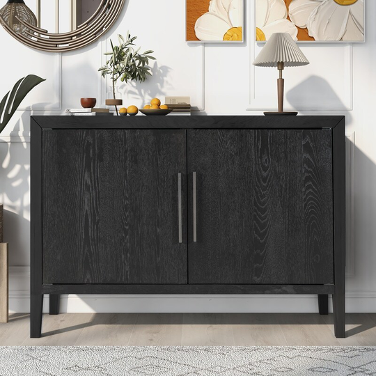Storage Cabinet Sideboard Wooden Cabinet with 2 Metal handles and 2 Doors for Hallway, Entryway, Living Room, Bedroom