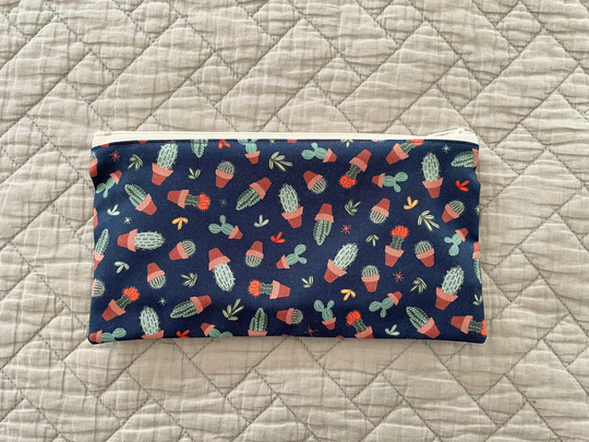 Cactus Midsize Zipper Pouch, Pencil Thank You Gift, Makeup Accessory Bag