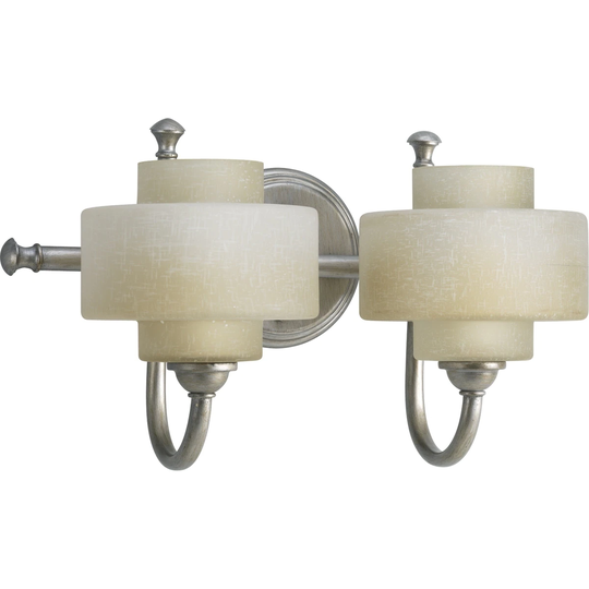 Progress Lighting Silvertone Ashbury Collection 2-light Silver Ridge Bath Light with Bulb