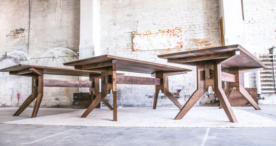 Modern Dining Table, "The Zoe" | Handmade in Oh With Solid Walnut, Customizable
