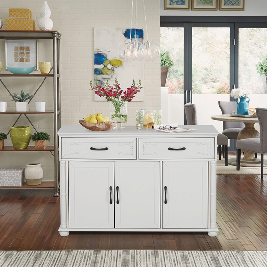 2-Color Buffet Sideboard Cabinet with 3 Doors and 2 Drawers