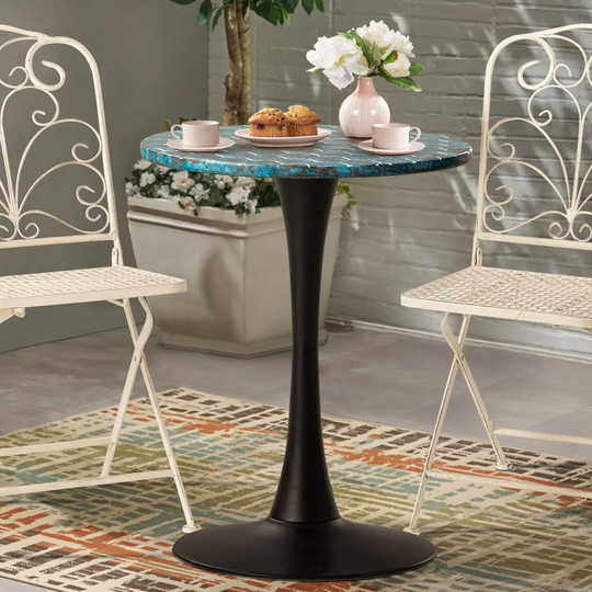 COSIEST Outdoor Patio Mosaic Bar Table for Garden