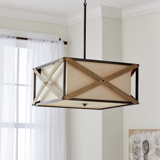 Kichler Lighting Cahoon Collection 4-light Anvil Iron Pendant/Semi Flush Mount