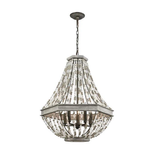 Summerton 5-Light Pendant, Washed Gray/Malted Rust