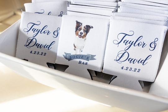 I Do Too Full Color Wedding Beer Can Holder - Dog Favor Foam Beverage Custom Pet Cooler