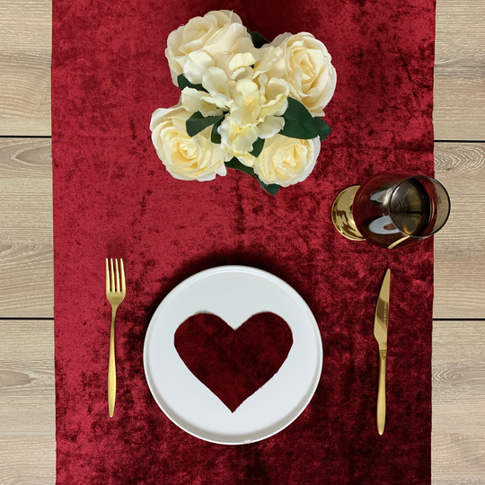 Red Velvet Table Runner For Valentines Day, Wedding Runner, Decorations